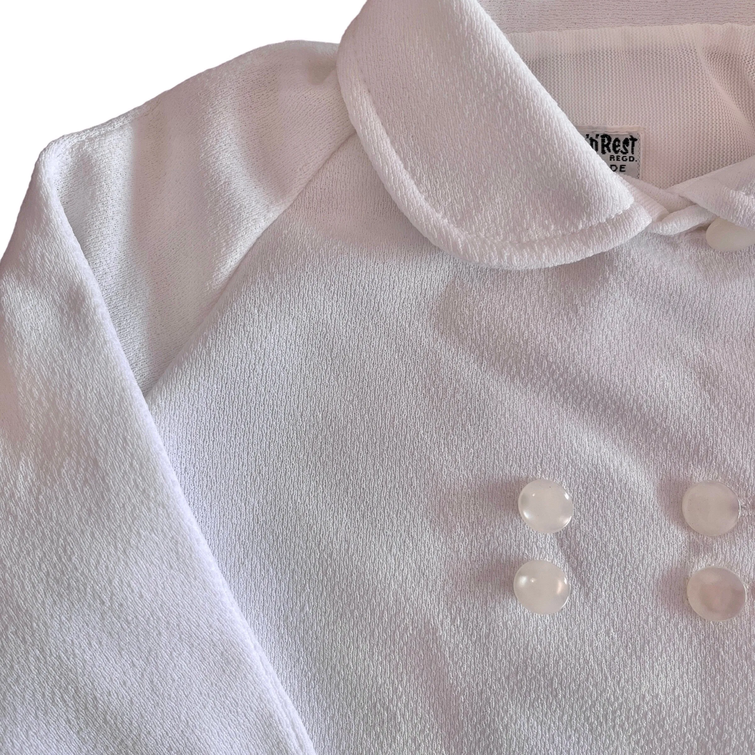 1960s White Textured Jacket  6-9 Months