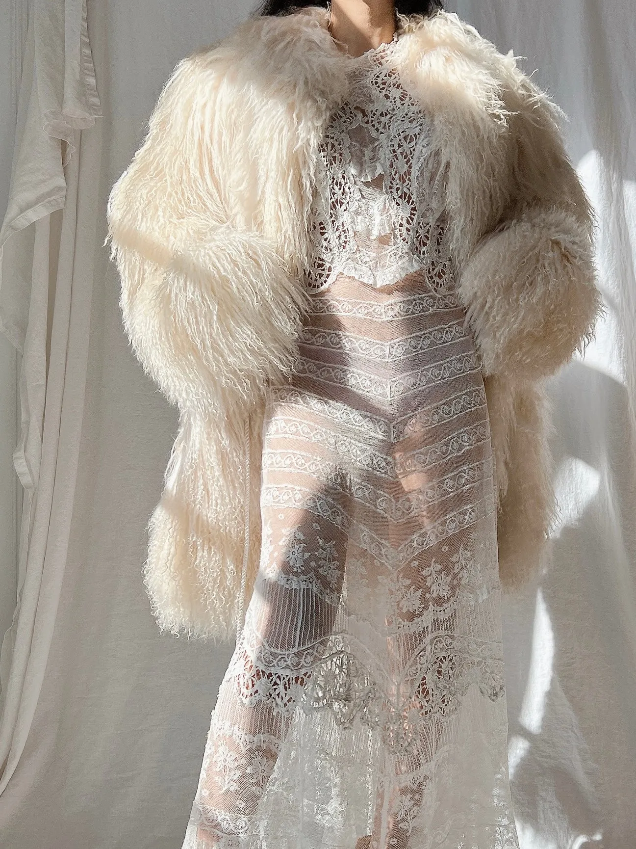 1970s Mongolian Sheared Shaggy Coat - M