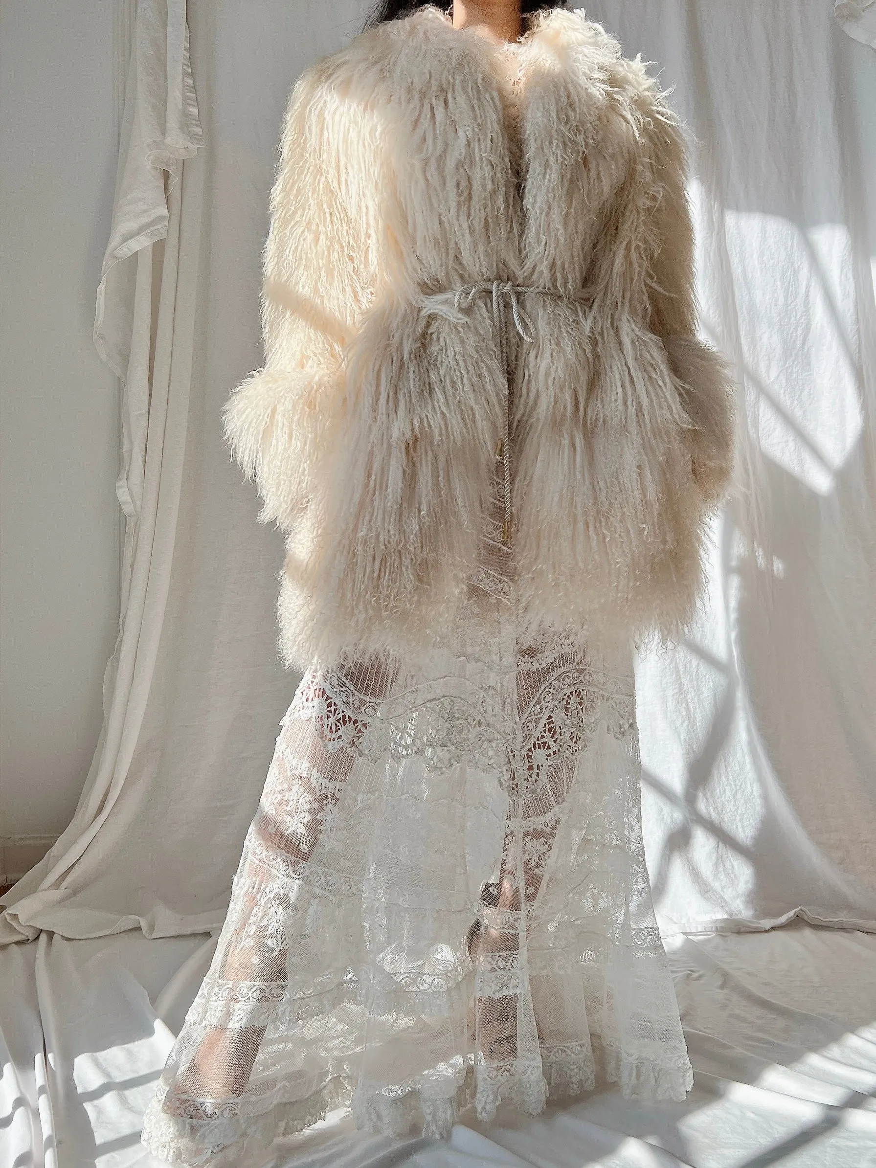 1970s Mongolian Sheared Shaggy Coat - M
