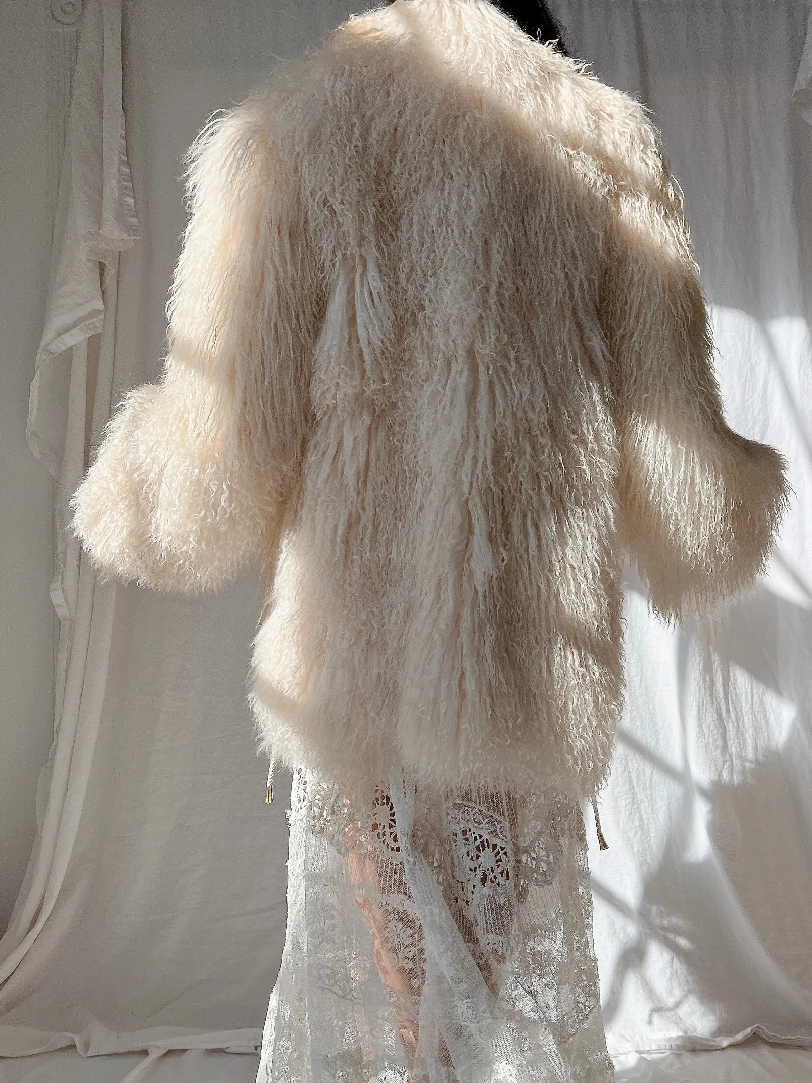1970s Mongolian Sheared Shaggy Coat - M