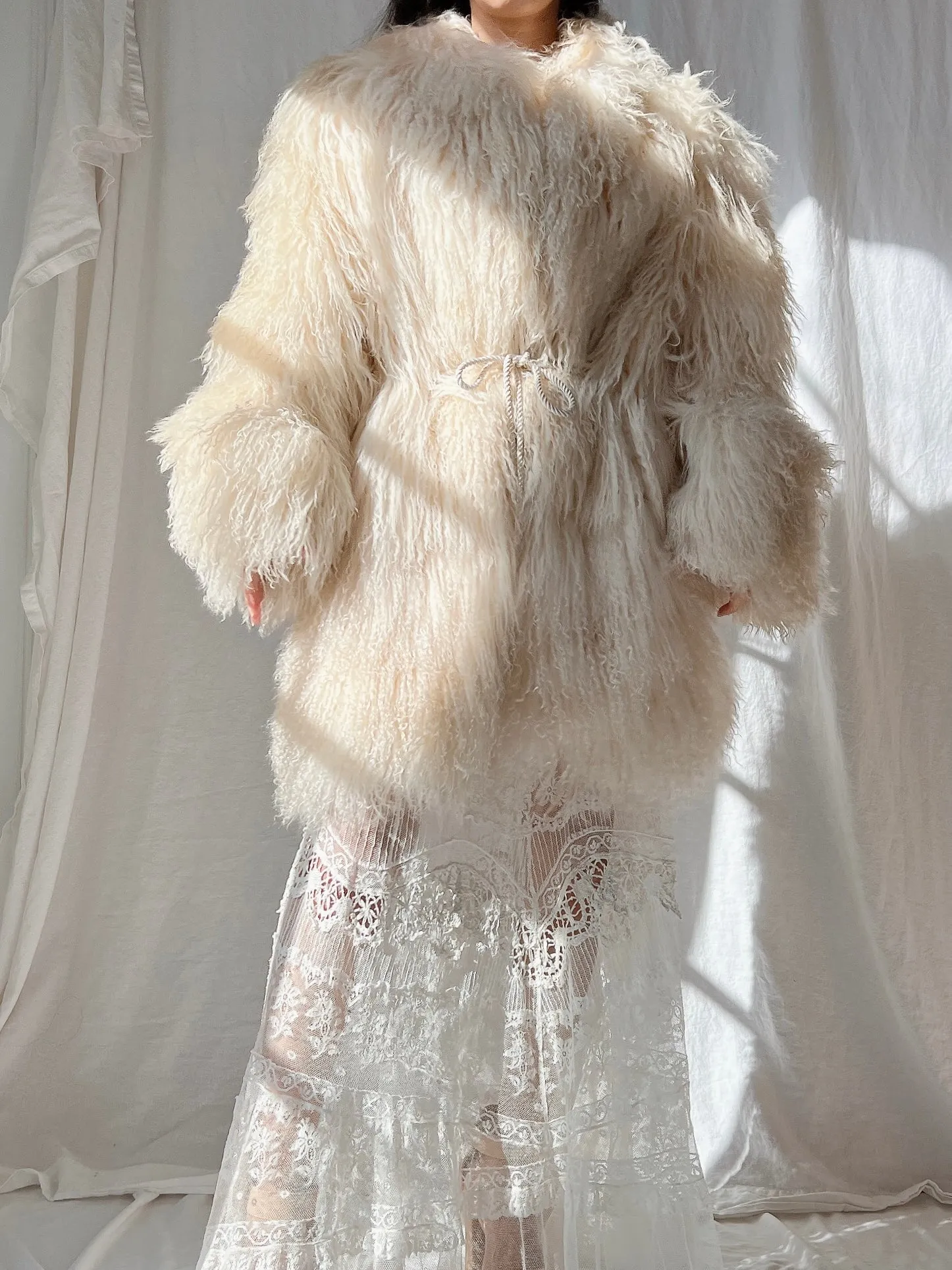 1970s Mongolian Sheared Shaggy Coat - M