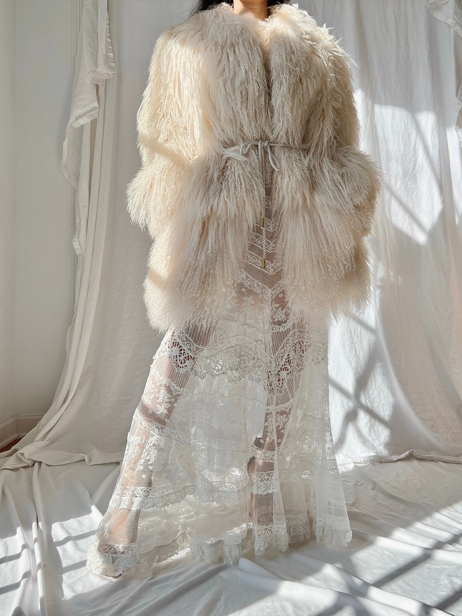 1970s Mongolian Sheared Shaggy Coat - M