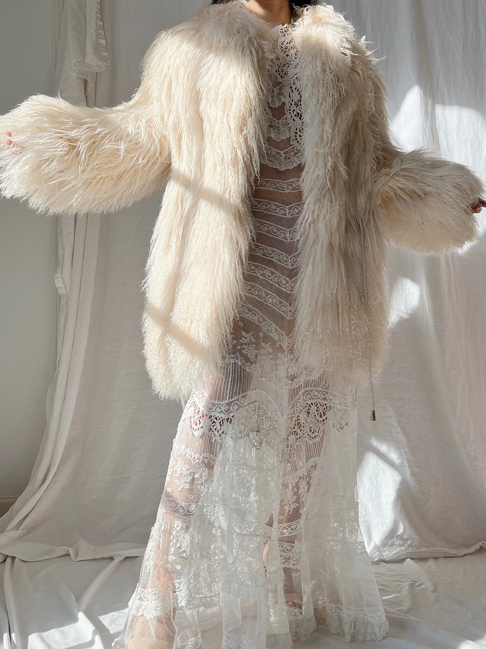 1970s Mongolian Sheared Shaggy Coat - M