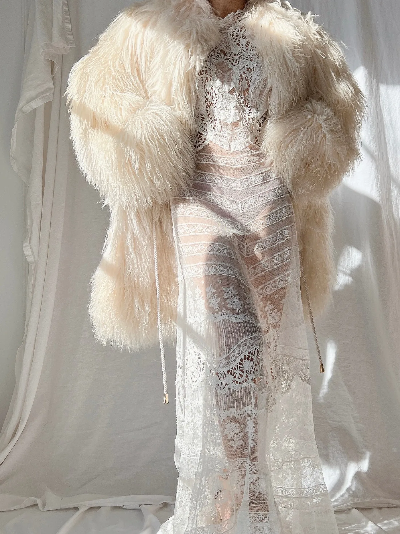 1970s Mongolian Sheared Shaggy Coat - M
