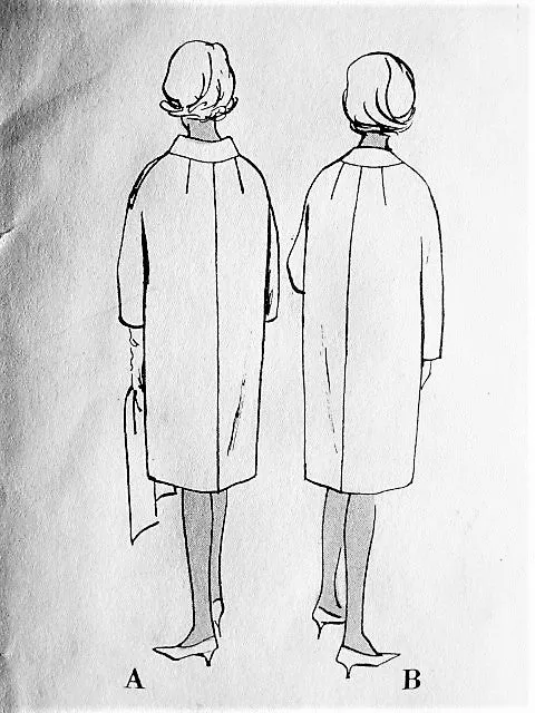 60s Galitzine Elegant Coat Pattern Vogue Couturier Design 1094 High Fashion Bulky Coat Day or Evening 2 Styles Bust 32 Vintage Sewing Pattern