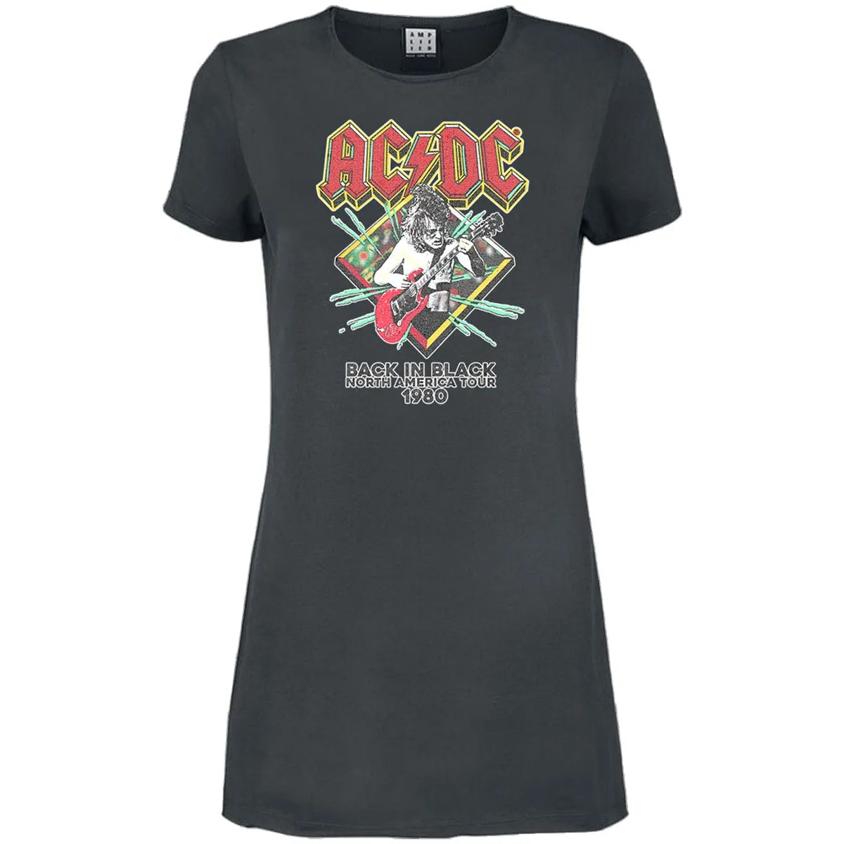 AC/DC Womens/Ladies North America Tour 80 T-Shirt Dress