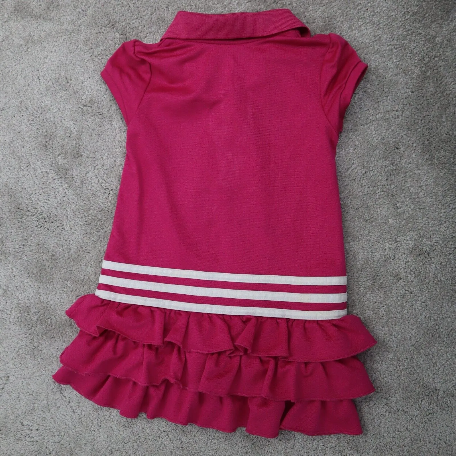 Adidas  Polo Dress Little Girls Size 3T Light Pink Sporty Ruffle Short Sleeve