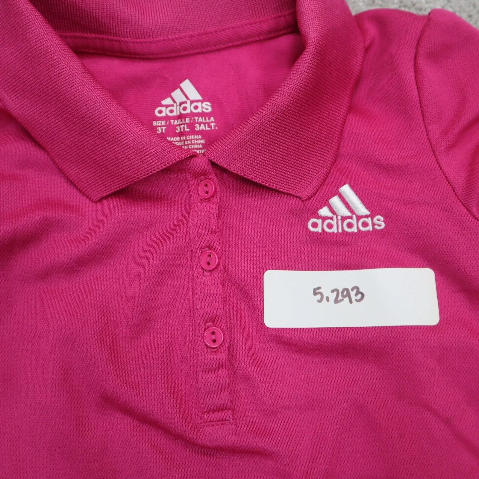 Adidas  Polo Dress Little Girls Size 3T Light Pink Sporty Ruffle Short Sleeve
