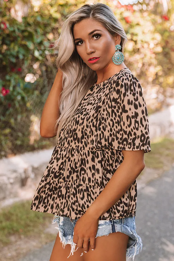 Ask Me Out Leopard Babydoll Top
