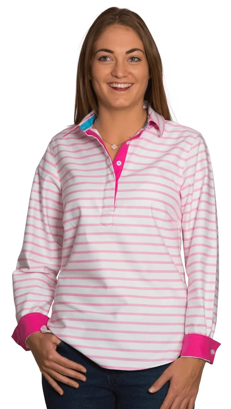 B-Pink Stripe Pullover