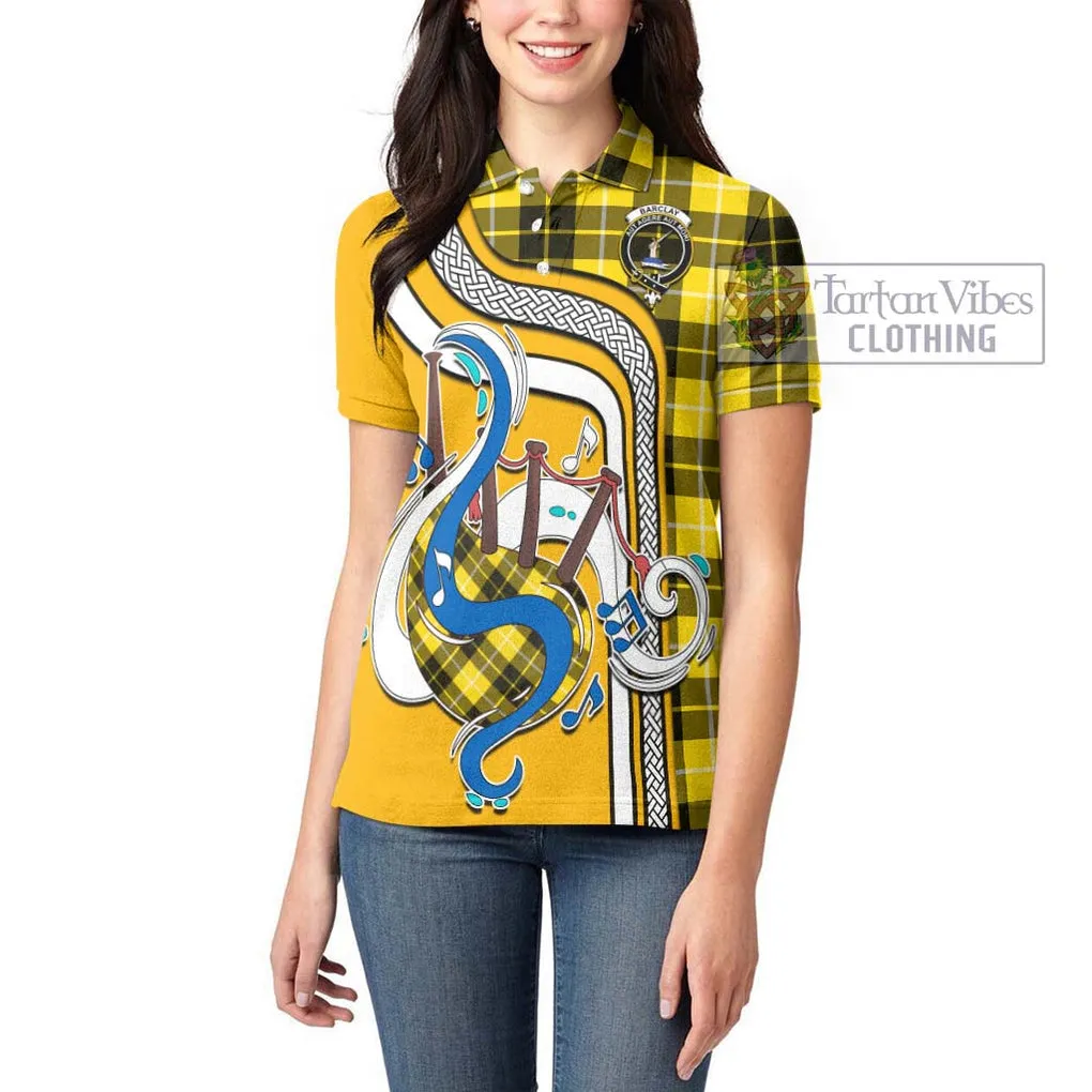 Barclay Dress Modern Tartan Women's Polo Shirt with Epic Bagpipe Style