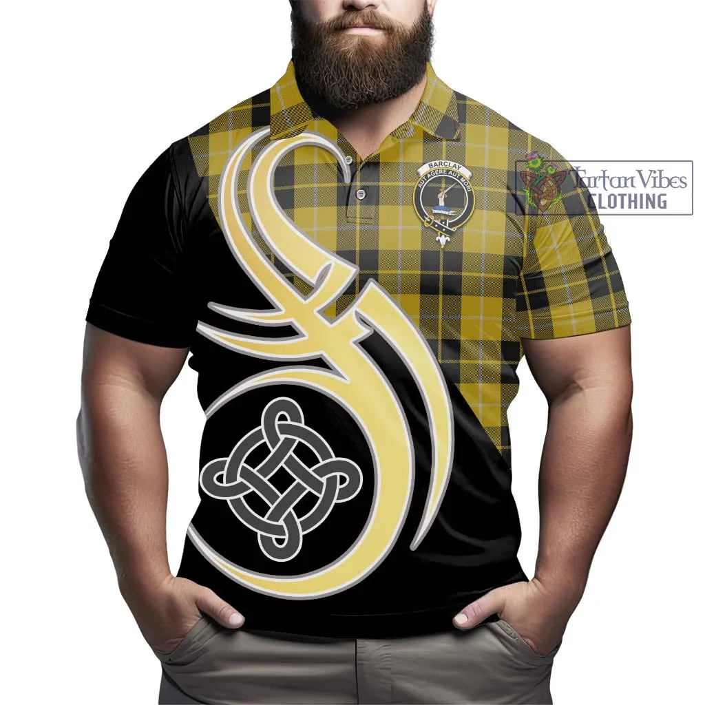 Barclay Dress Tartan Polo Shirt with Family Crest and Celtic Symbol Style
