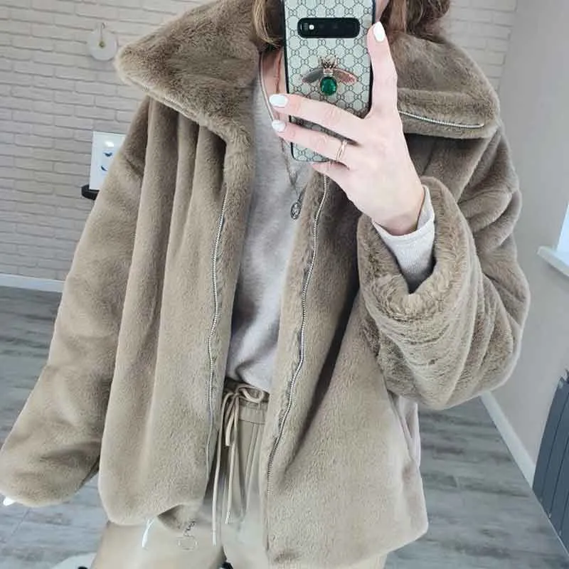 Boho Winter Coat, Fur Coat, Faux Fox Fur, Western Rabbit in Pink Lotus