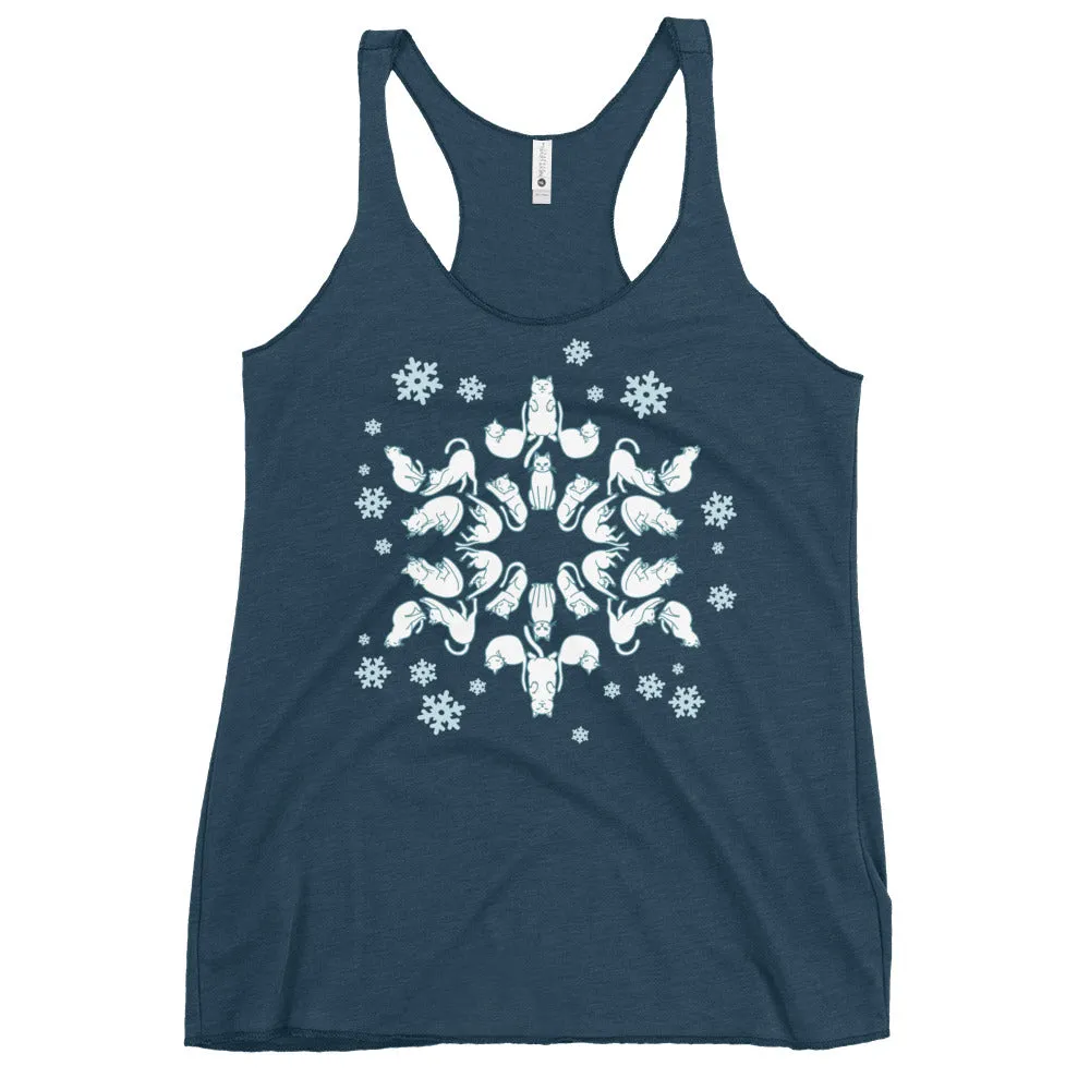 Cat Snowflake Women's Racerback Tank