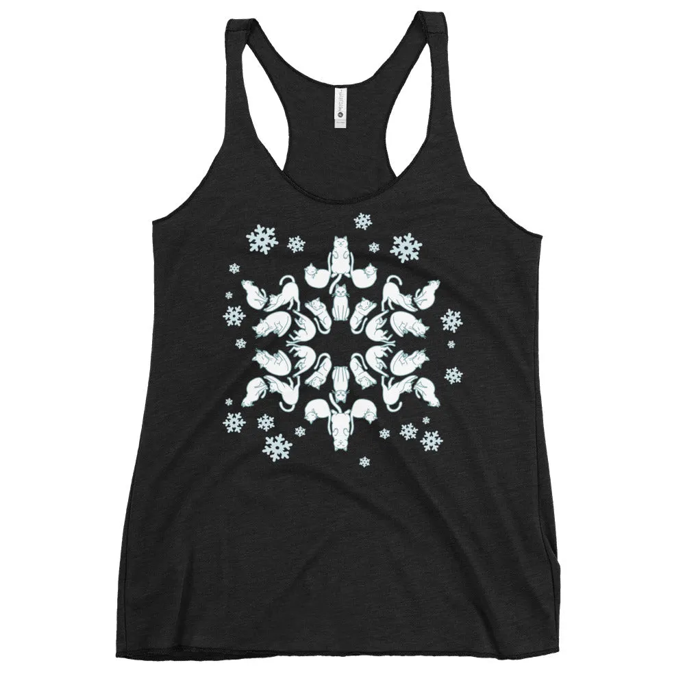 Cat Snowflake Women's Racerback Tank