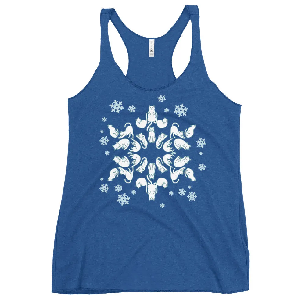 Cat Snowflake Women's Racerback Tank