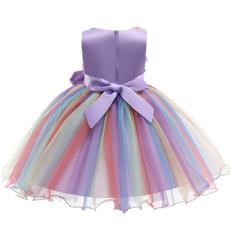 Children Shirt Women's Children Shirt-Child Dress Pettiskirt Bow Mesh Evening Dress Clothing Girl Dress