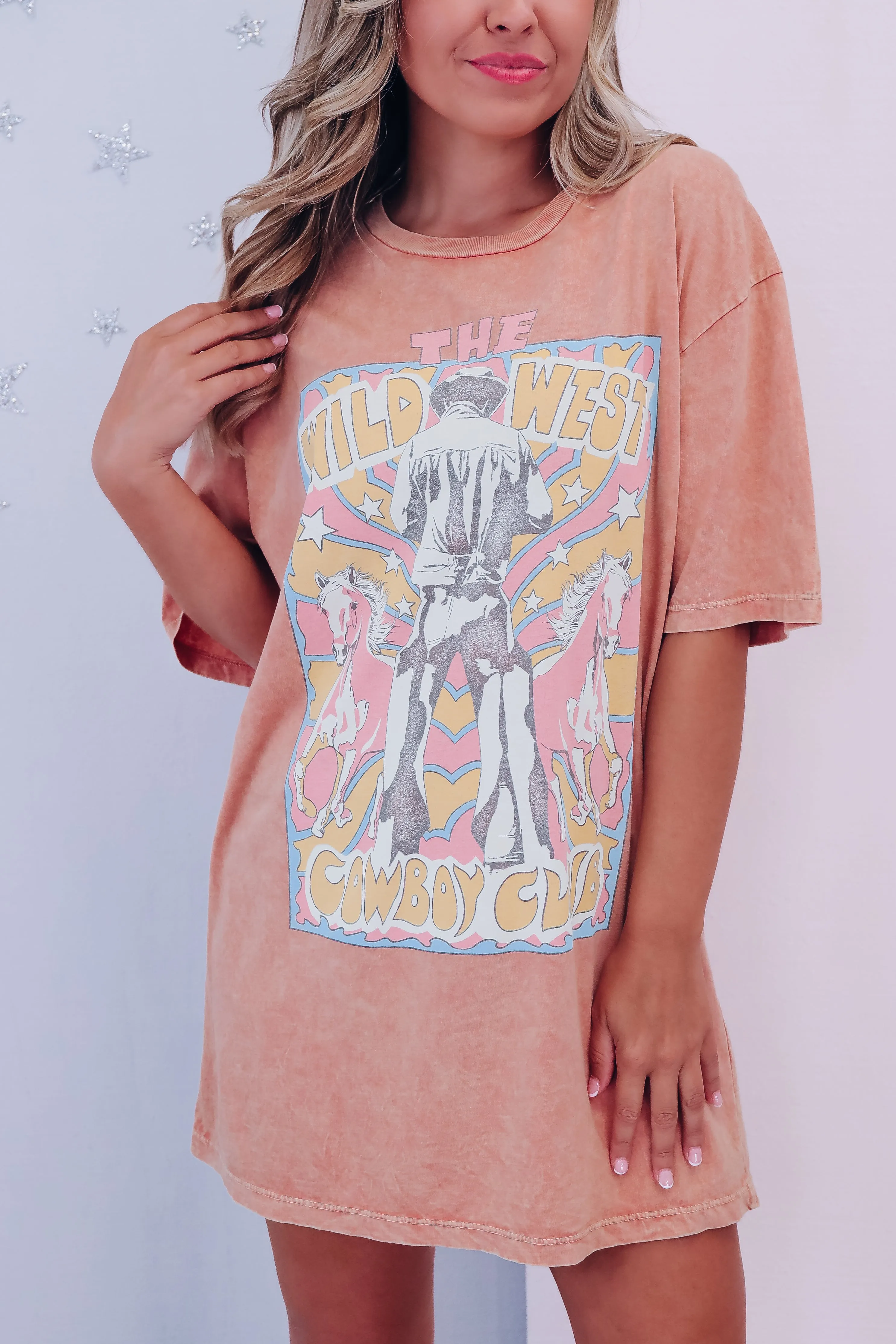 Cowboy Club Wild West Graphic Tee - Rust