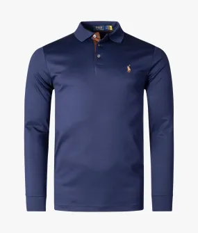 Custom Slim Fit Long Sleeve Soft Cotton Polo Shirt