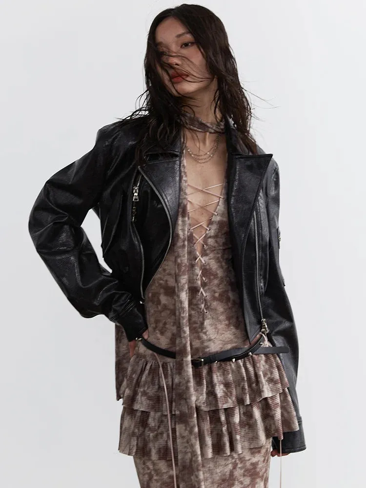 Darcie Lace-Up Ruffle Dress