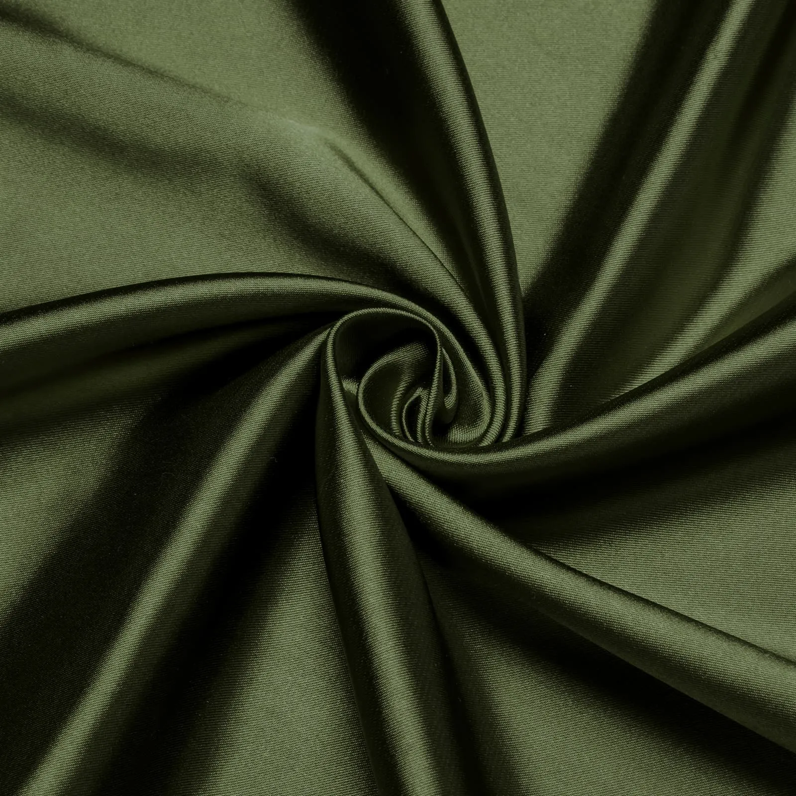 DiBanGu Long Sleeve Shirt Olive Drab Green Solid Satin Mens Dress Shirt