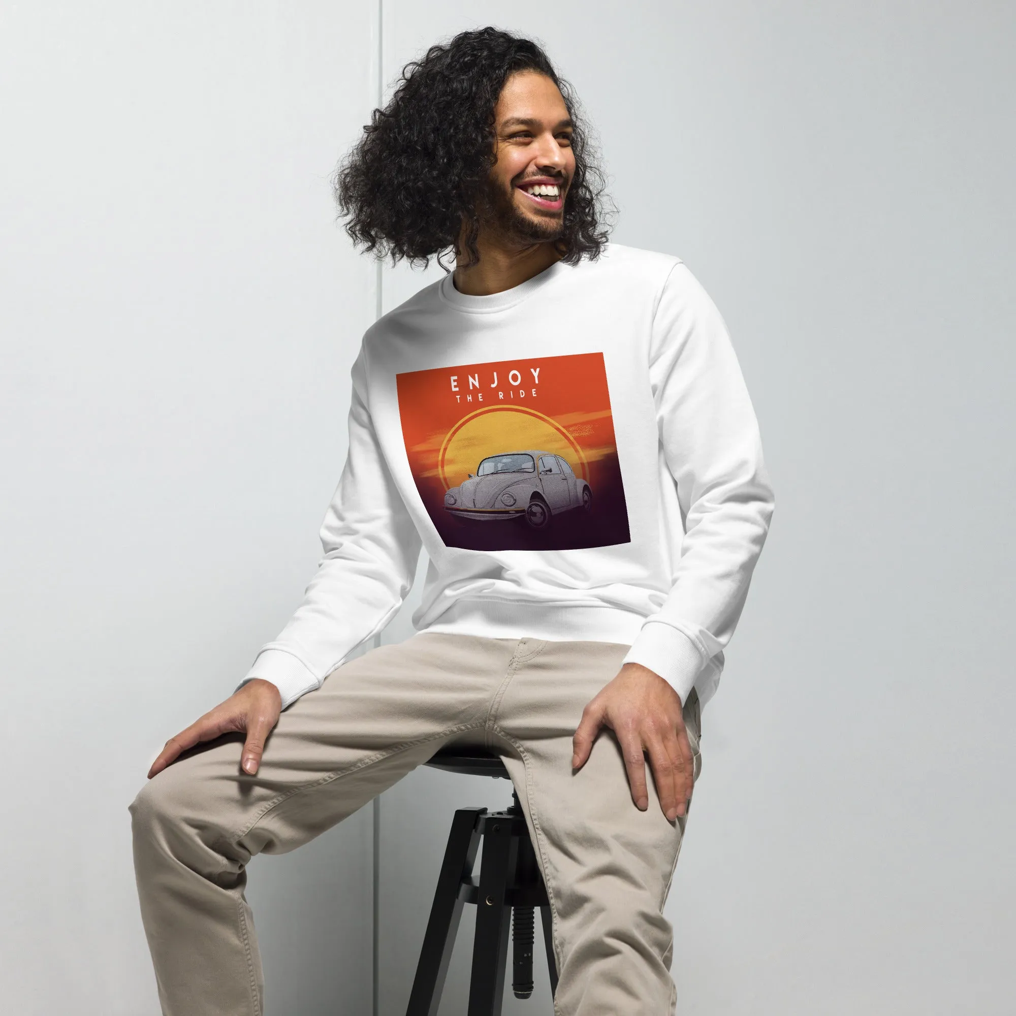 Enjoy the Ride Vintage Graphic Men Organic Sweatshirt