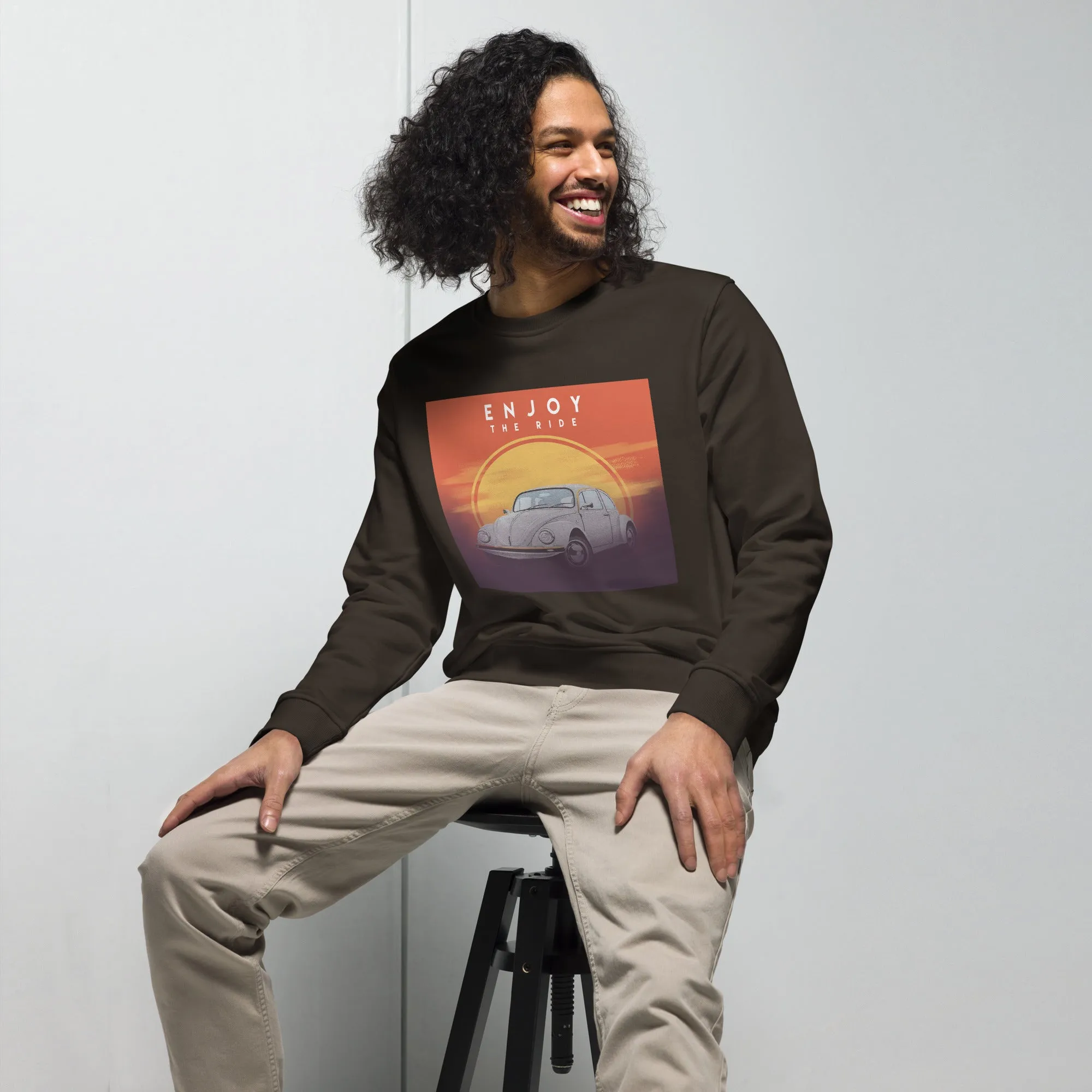 Enjoy the Ride Vintage Graphic Men Organic Sweatshirt