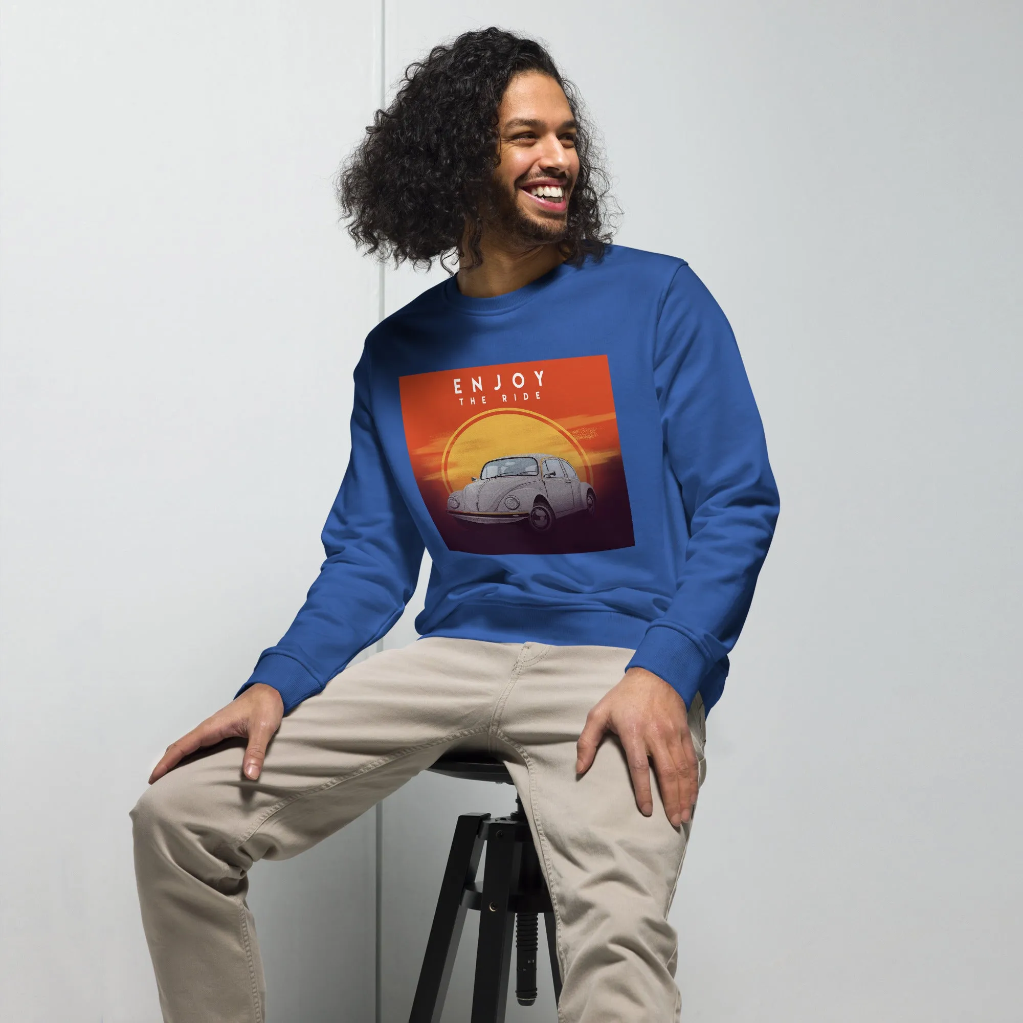 Enjoy the Ride Vintage Graphic Men Organic Sweatshirt