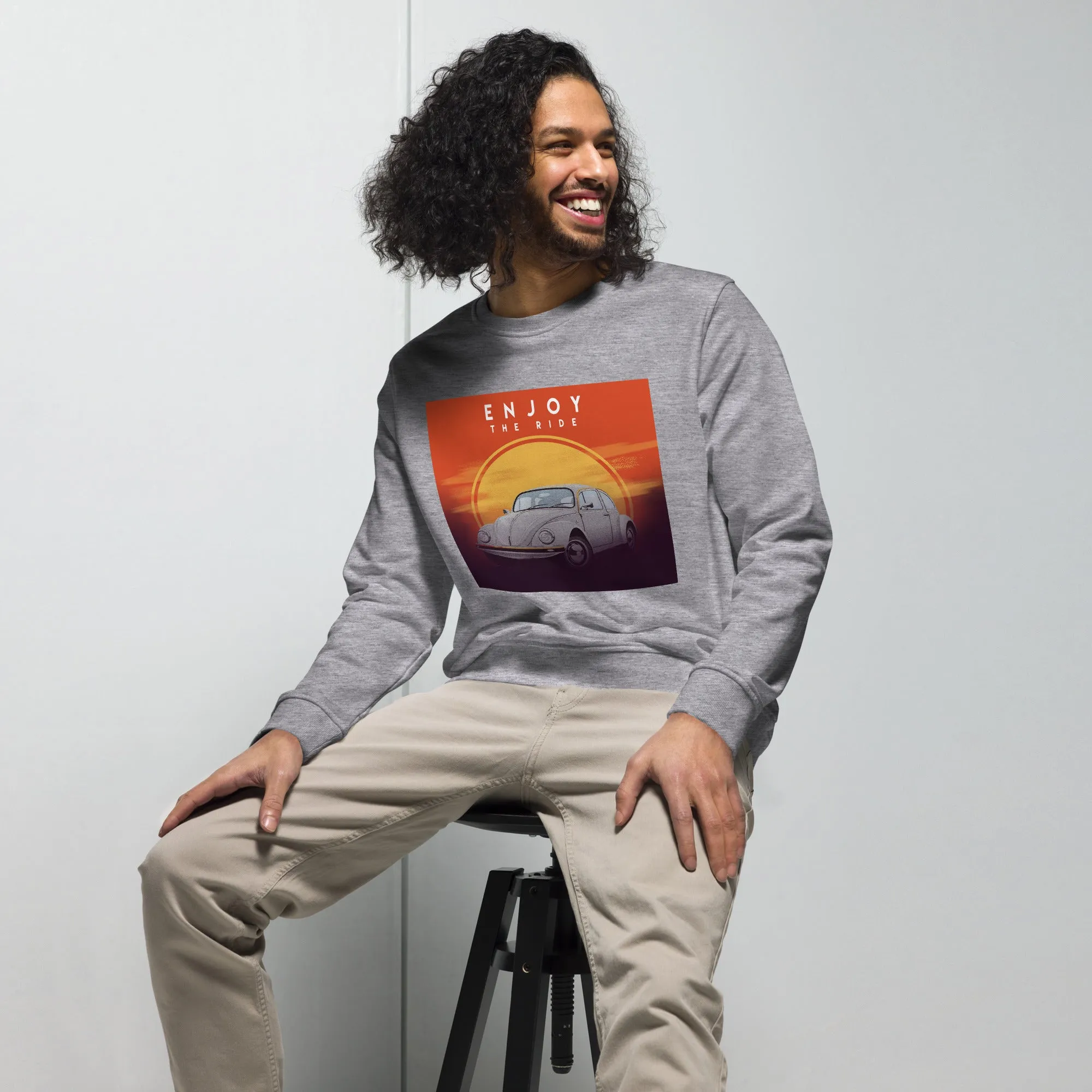 Enjoy the Ride Vintage Graphic Men Organic Sweatshirt