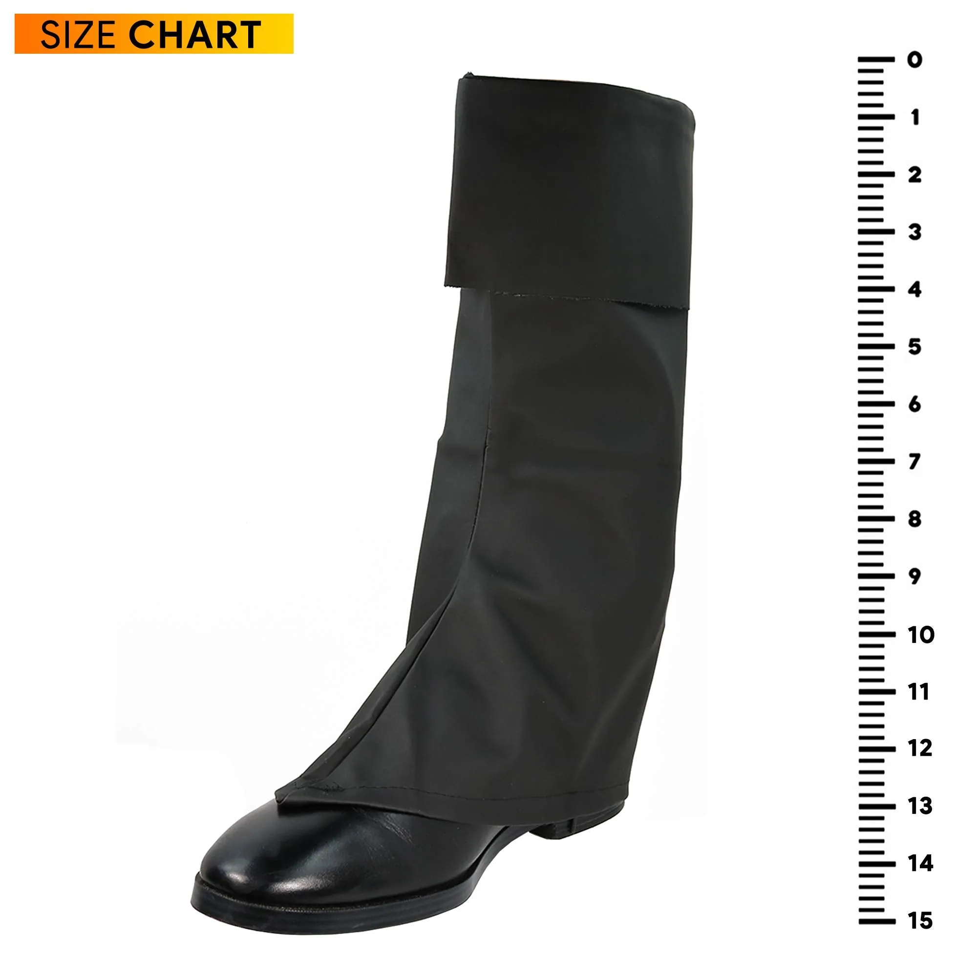 Faux Leather Costume Boots - Knee High Over The Shoe Black Pirate Boots Accessories for Costumes