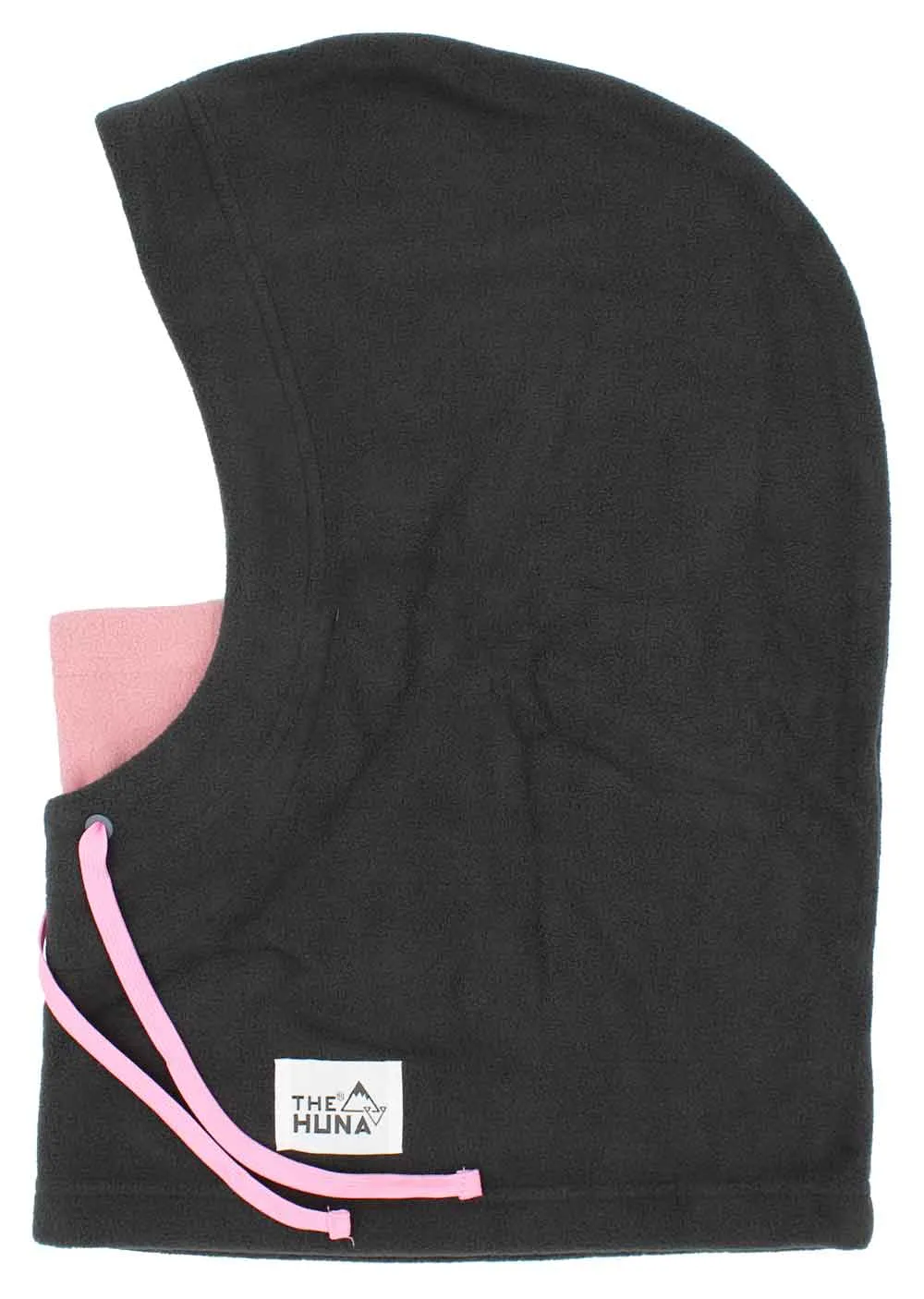 Grey with Pink Mouth & Pink Strings - Normal Fleece Helmet Hoodie
