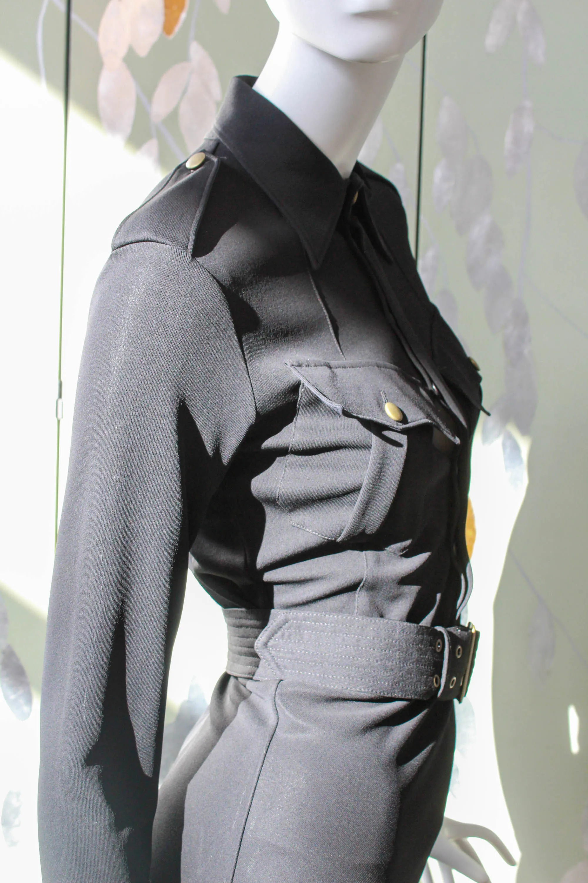 Jean Paul Gaultier Femme Black Shirt Dress, Small