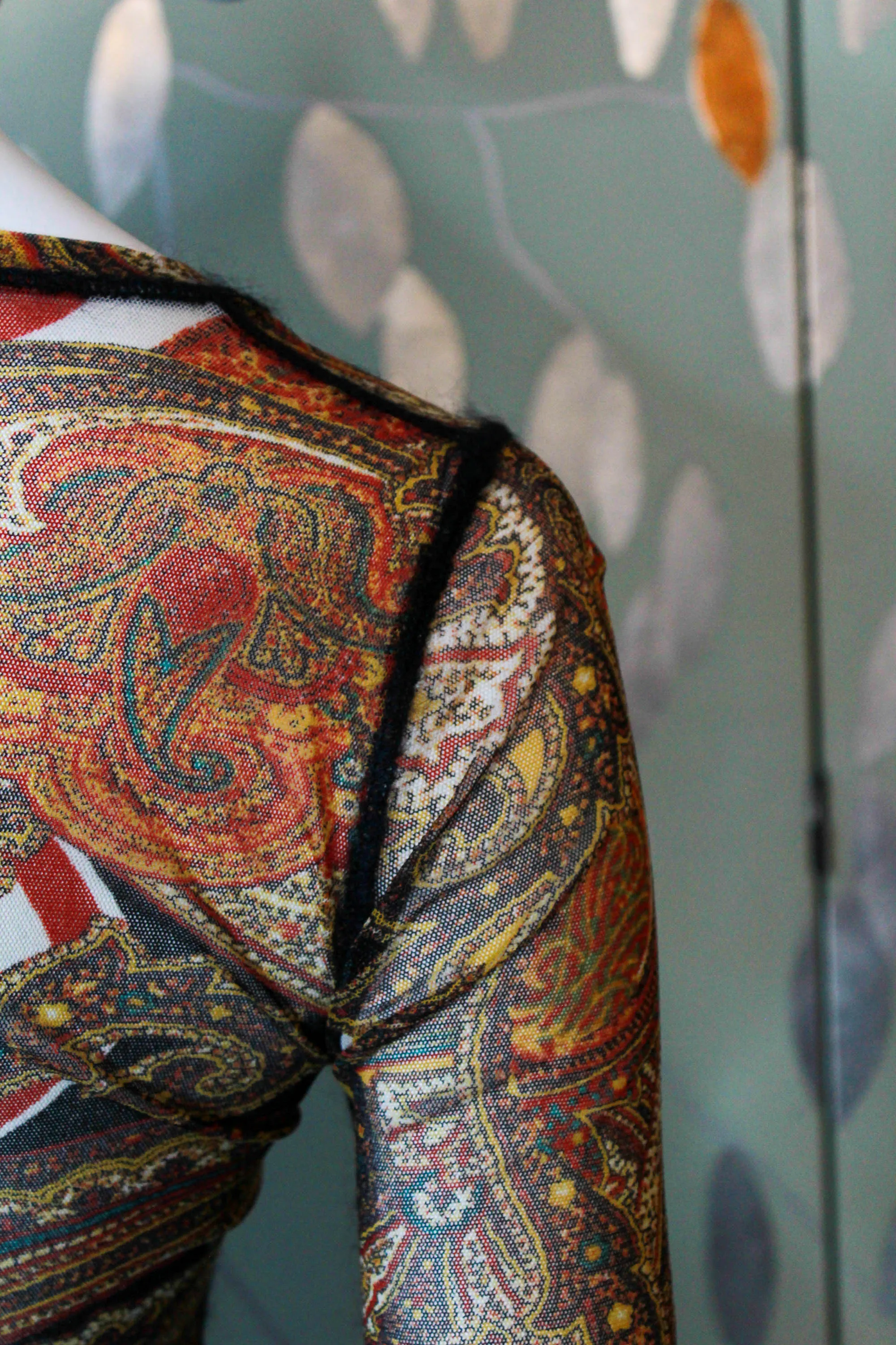 Jean Paul Gaultier Paisley Print Mesh Shirt, Small