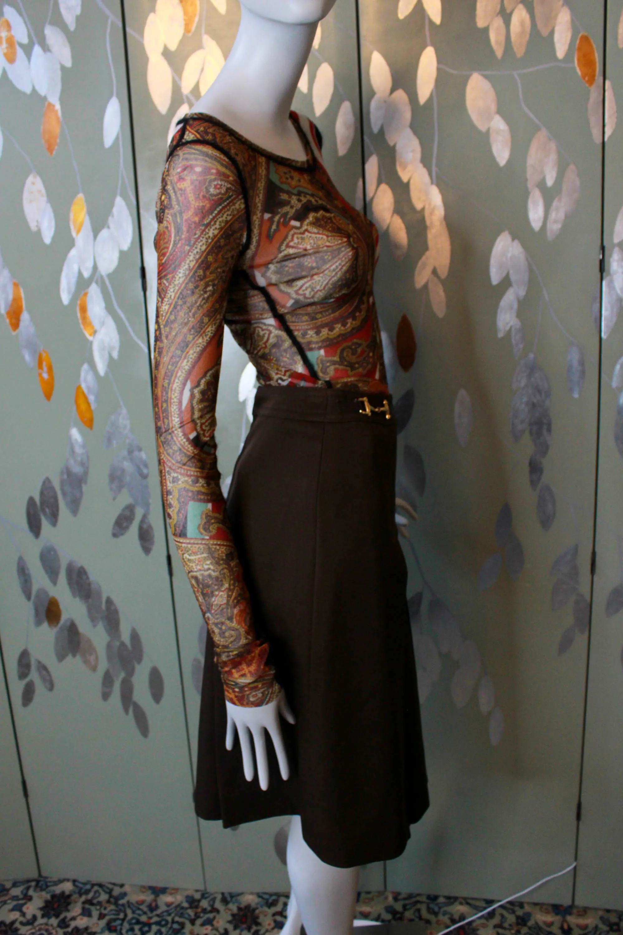 Jean Paul Gaultier Paisley Print Mesh Shirt, Small