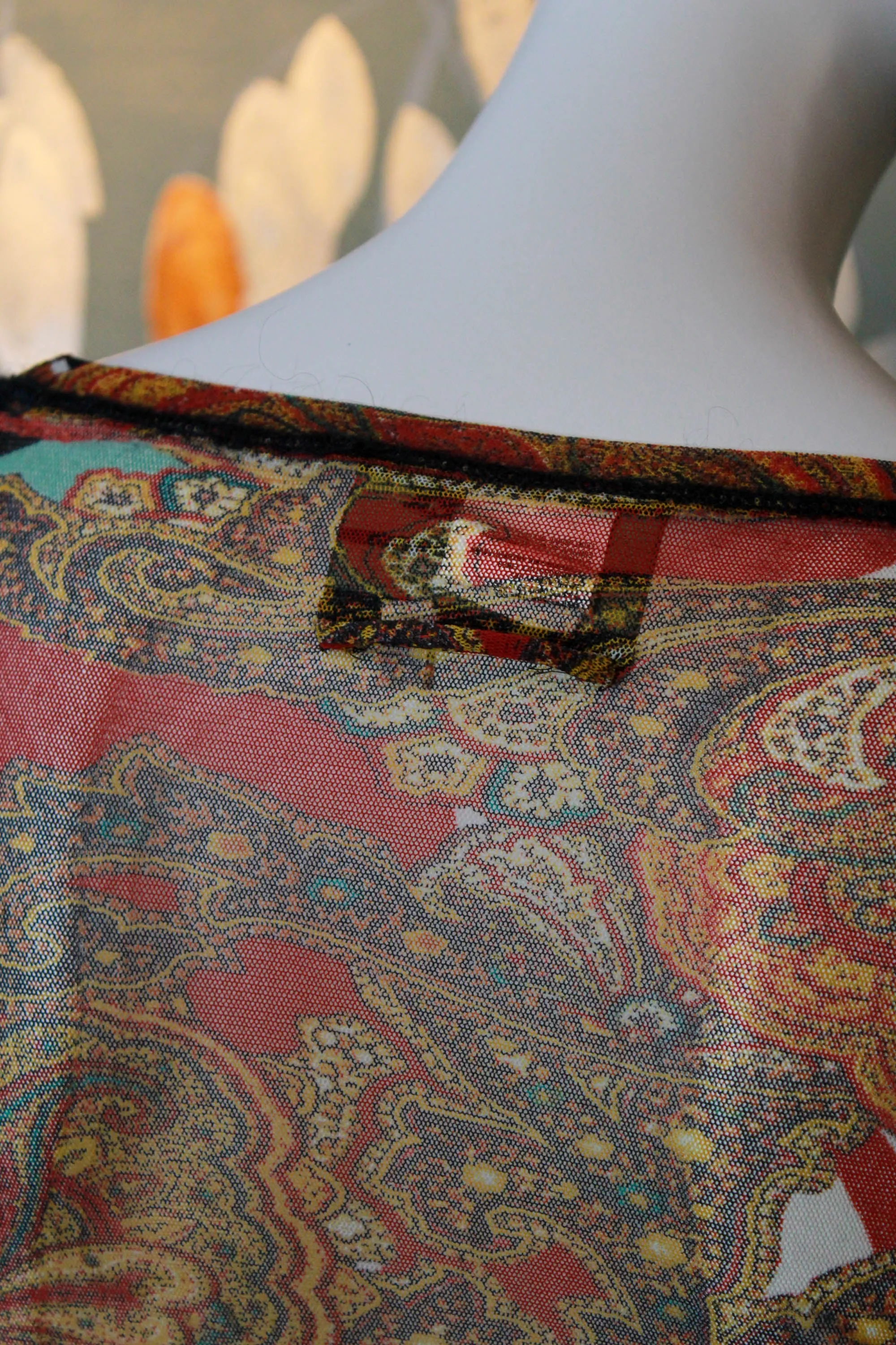 Jean Paul Gaultier Paisley Print Mesh Shirt, Small