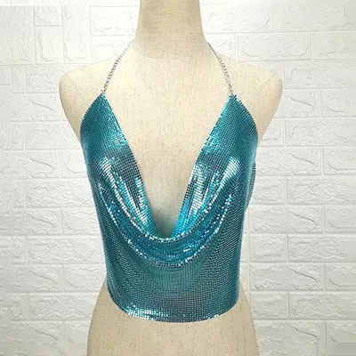 Karina Backless Sequin Top