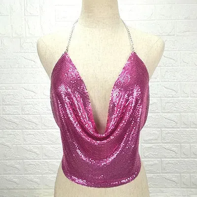 Karina Backless Sequin Top