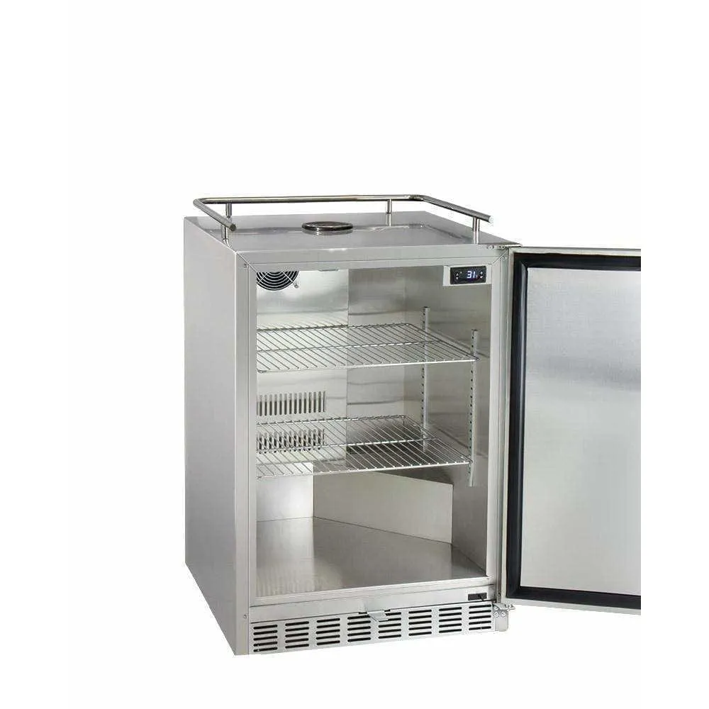 Kegco 24" Wide Cold Brew Coffee Dual Tap All Stainless Steel Outdoor Built-In Right Hinge Kegerator ICHK38SSU-2