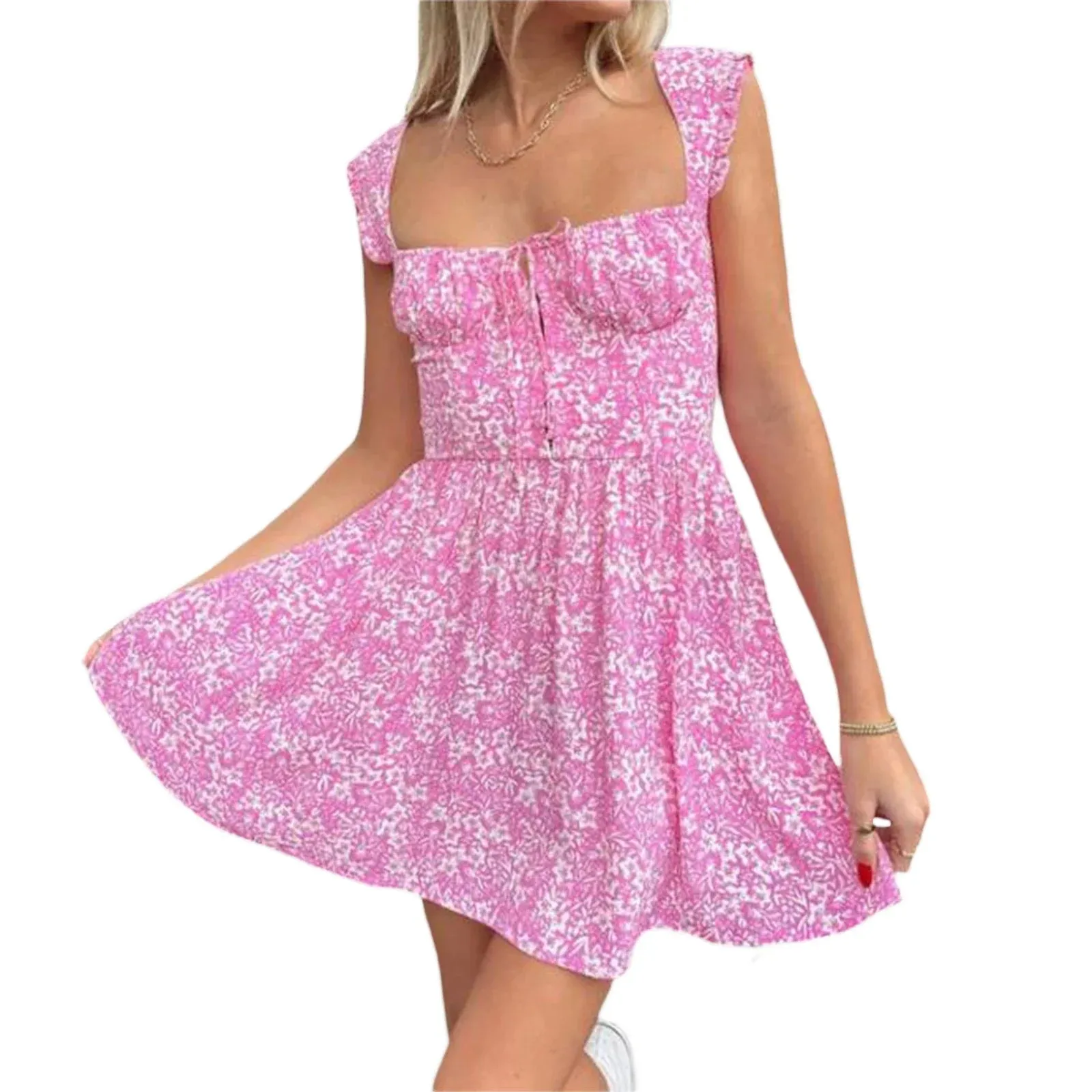 Long Sexy Halter Tie Up Hollow Out Night Club Y2k Midi Casual Women Dress