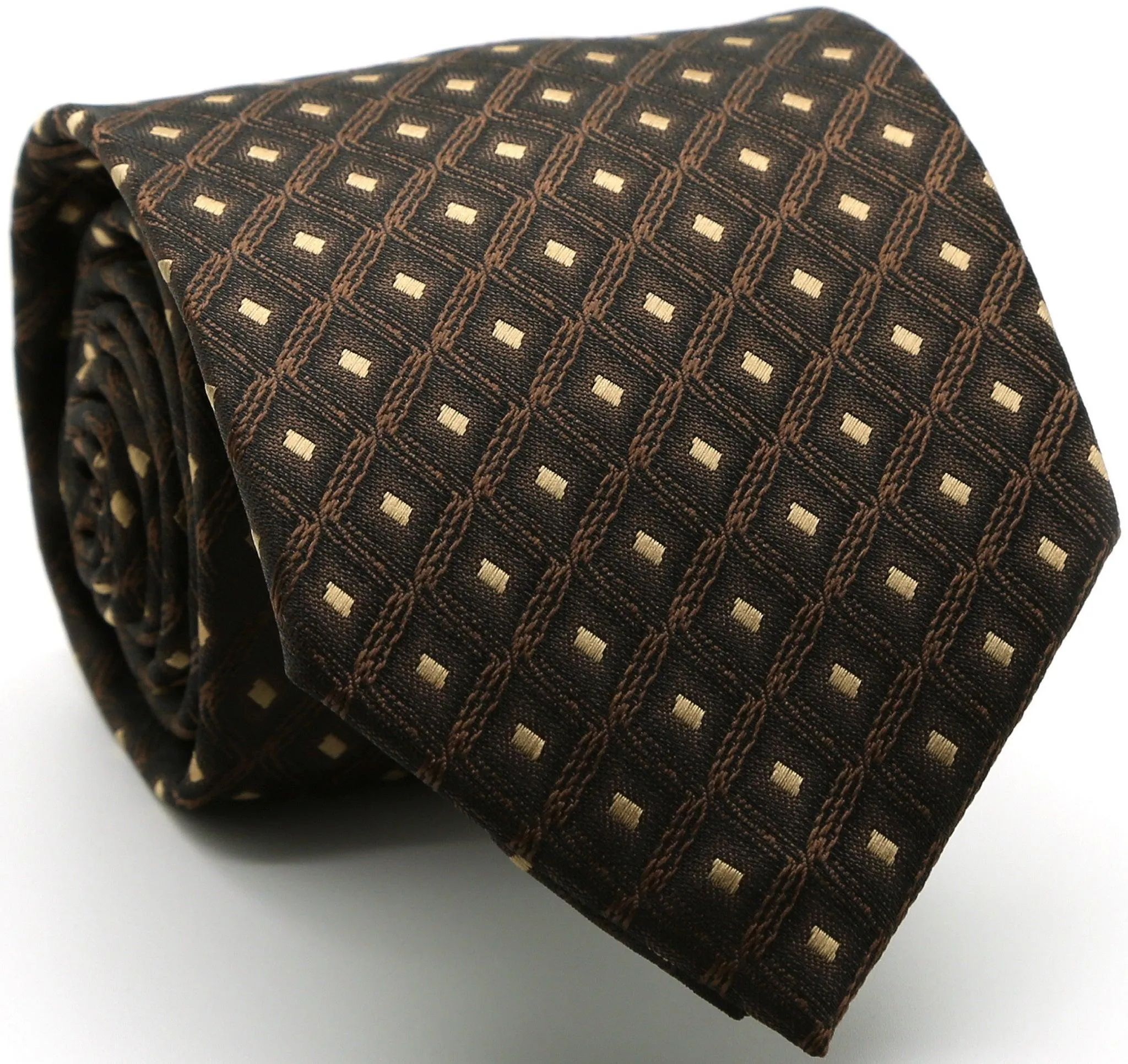 Mens Dads Classic Geometric Pattern Business Casual Necktie & Hanky Set KO