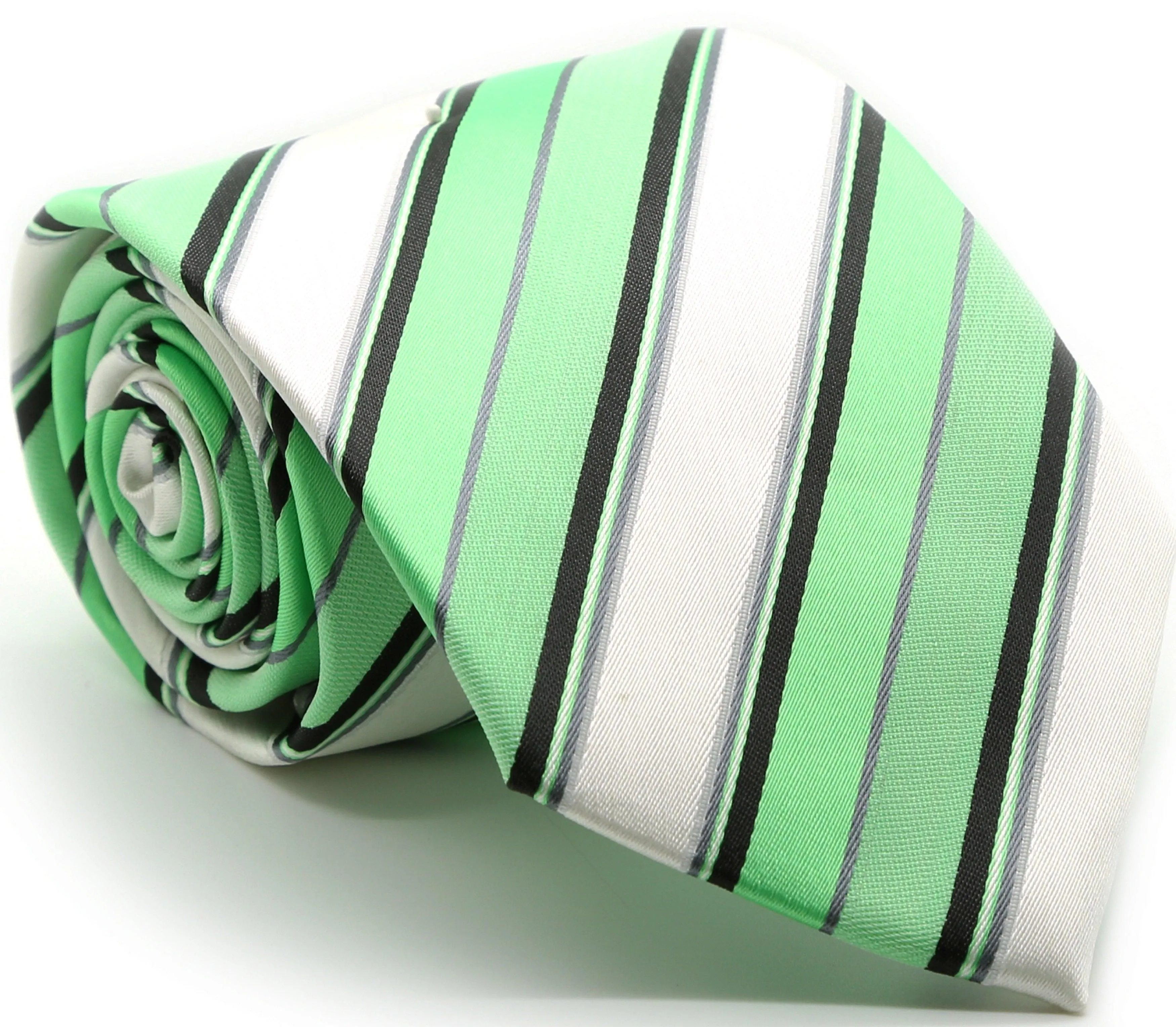 Mens Dads Classic Striped Pattern Business Casual Necktie & Hanky Set U