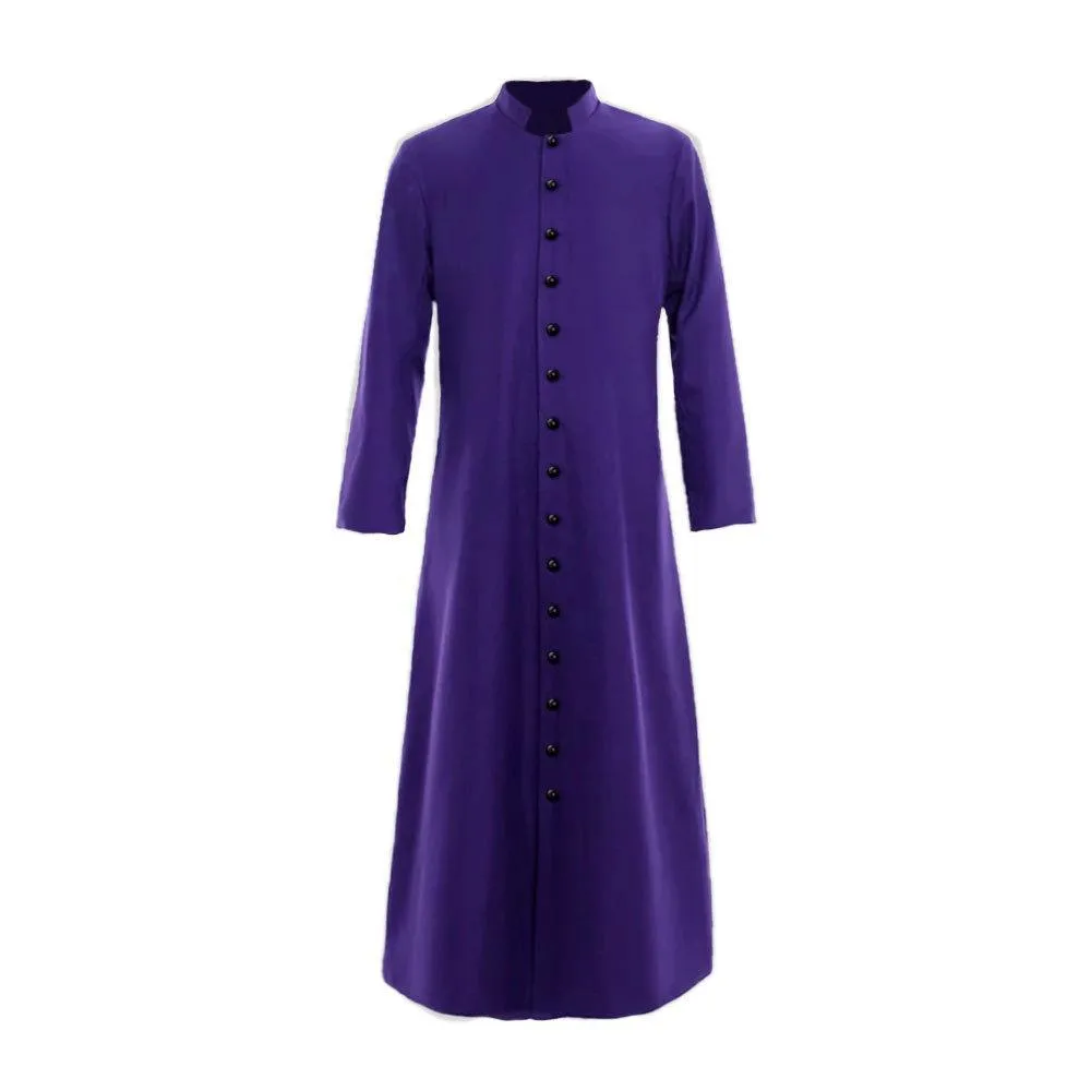 Men's Single Breasted Minister Choir Cassock Robe Costumes Party Performance