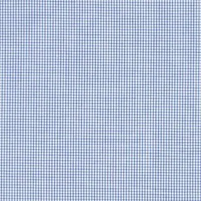 Mid Blue Hairline Check on White Classic Custom Shirt 100c 50*50 Sbl130a