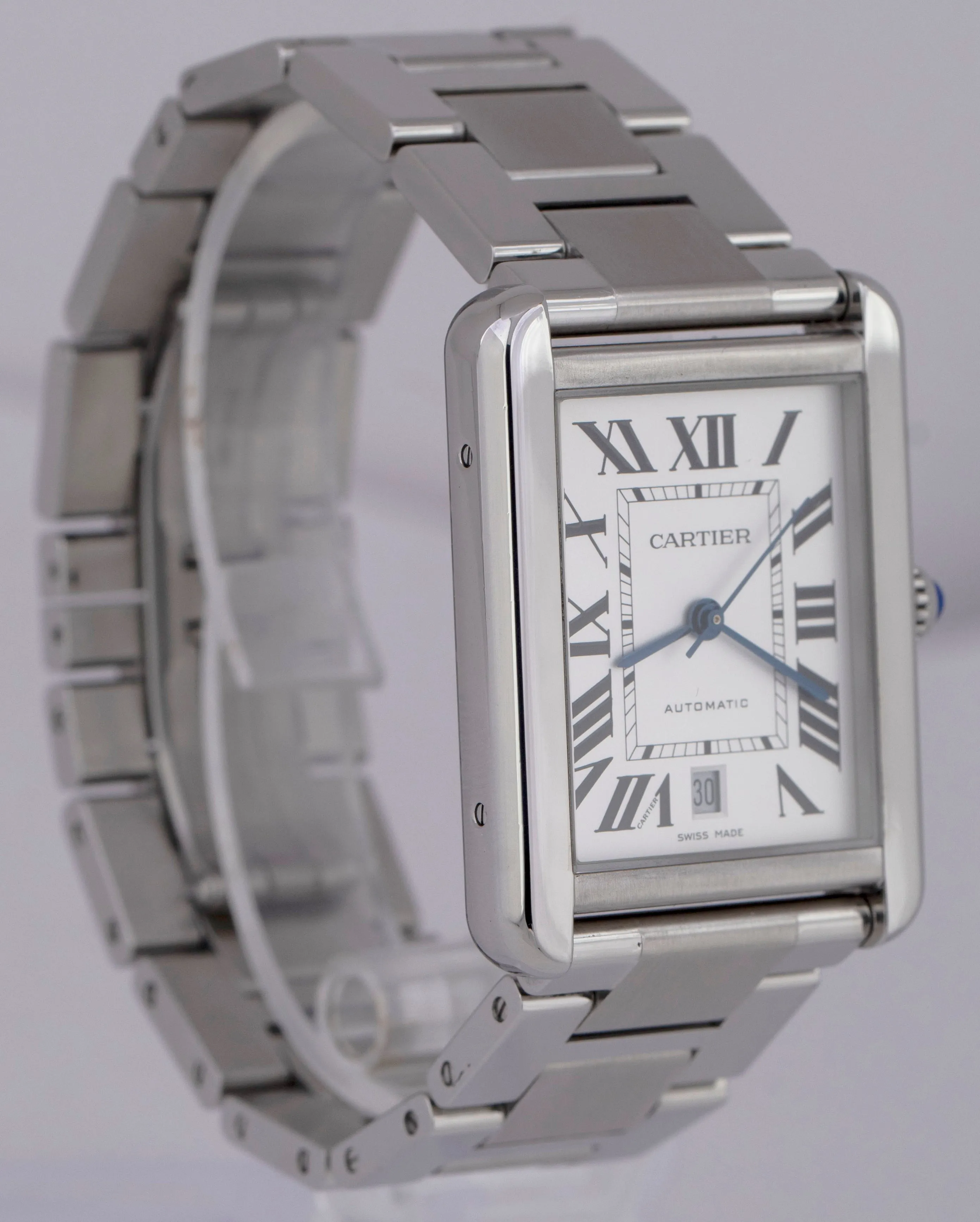MINT Cartier Tank Solo Silver Roman 31x40mm 3800 W5200028 Date Automatic Watch