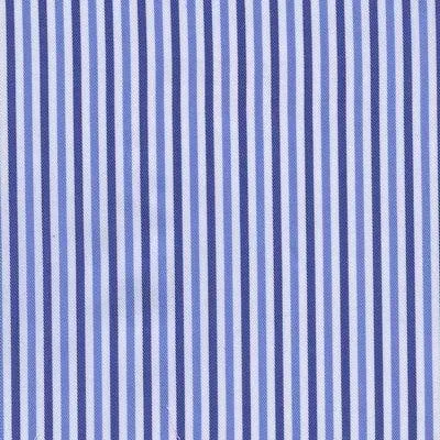 Multi Blue and White Twill Stripe Classic Custom Shirt 100c 70*70 Sar775a