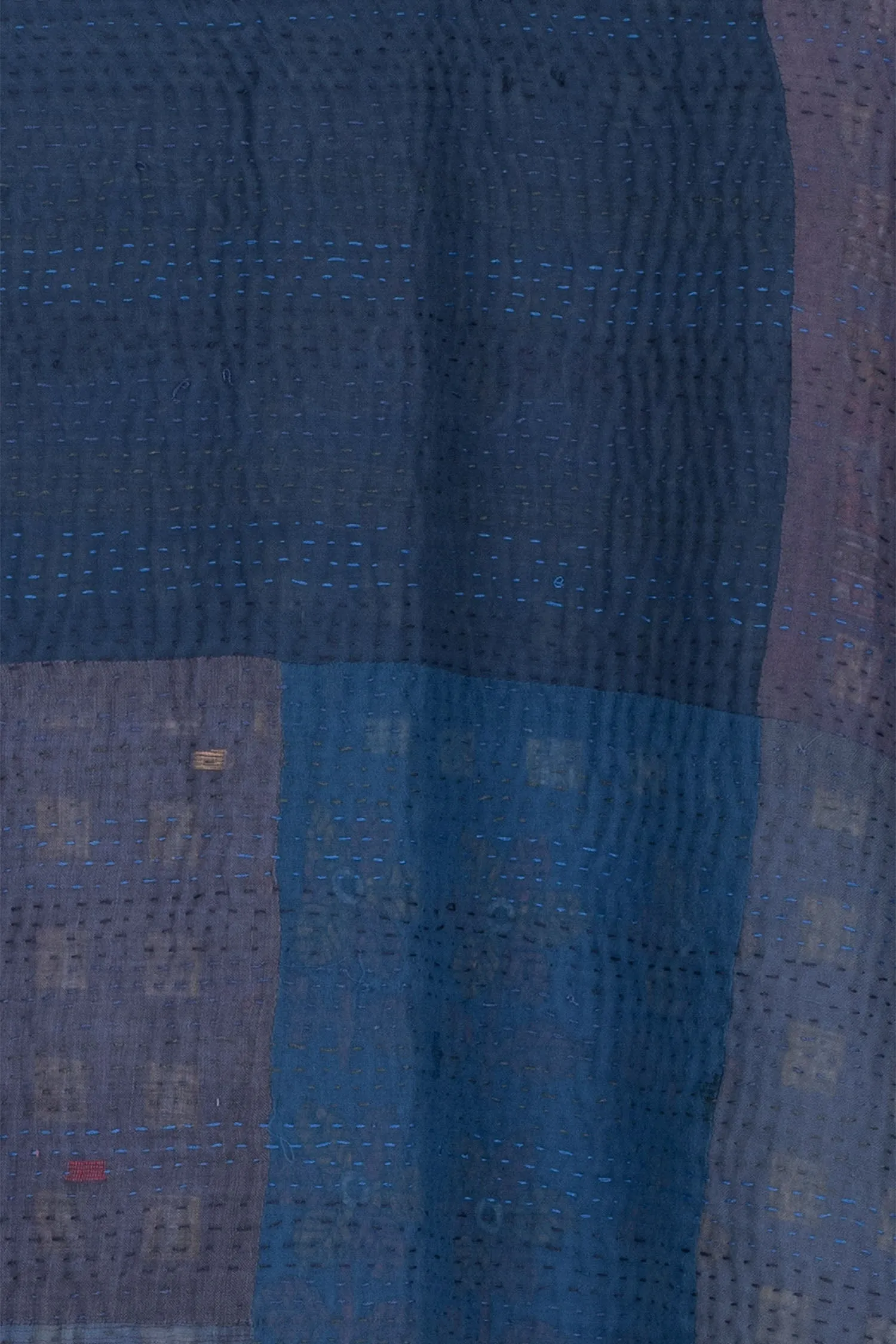 OMBRE PATCHED KANTHA FUNNEL COLLAR COAT