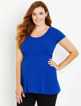 Peplum Maternity Top in Blue