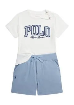 Polo Ralph Lauren Childrenswear Baby Boys Logo Cotton Jersey T-Shirt and Mesh Shorts Set