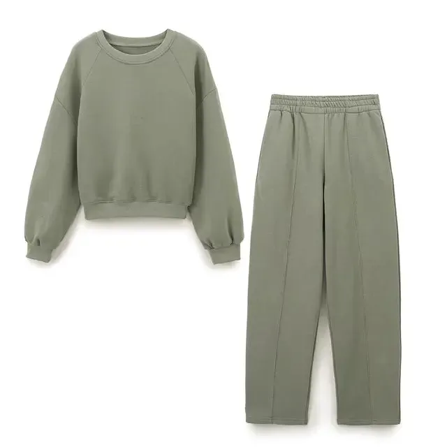 Pre Order: Long Sleeve Cotton Sweater   Pants Set