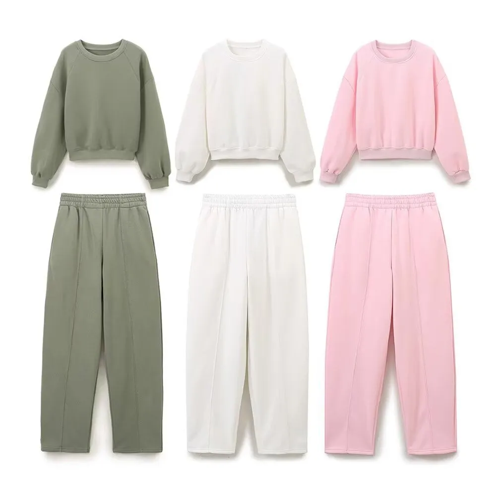 Pre Order: Long Sleeve Cotton Sweater   Pants Set
